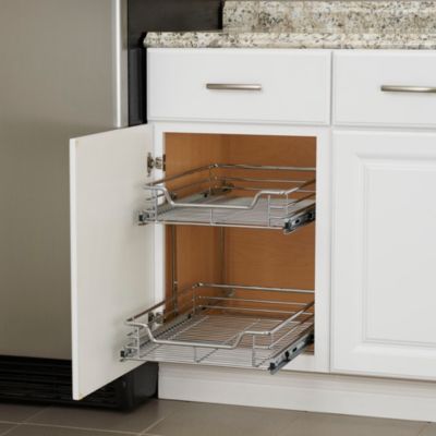Glidez Dual Slide 2-Tier Sliding Cabinet Organizer