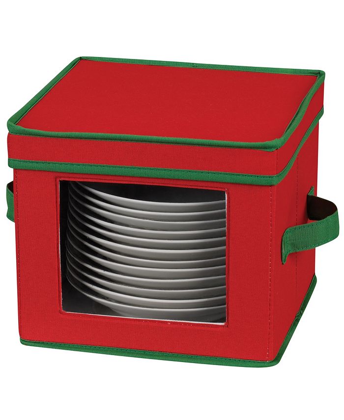 Household Essentials Holiday China Salad Plate Storage Box Macy's