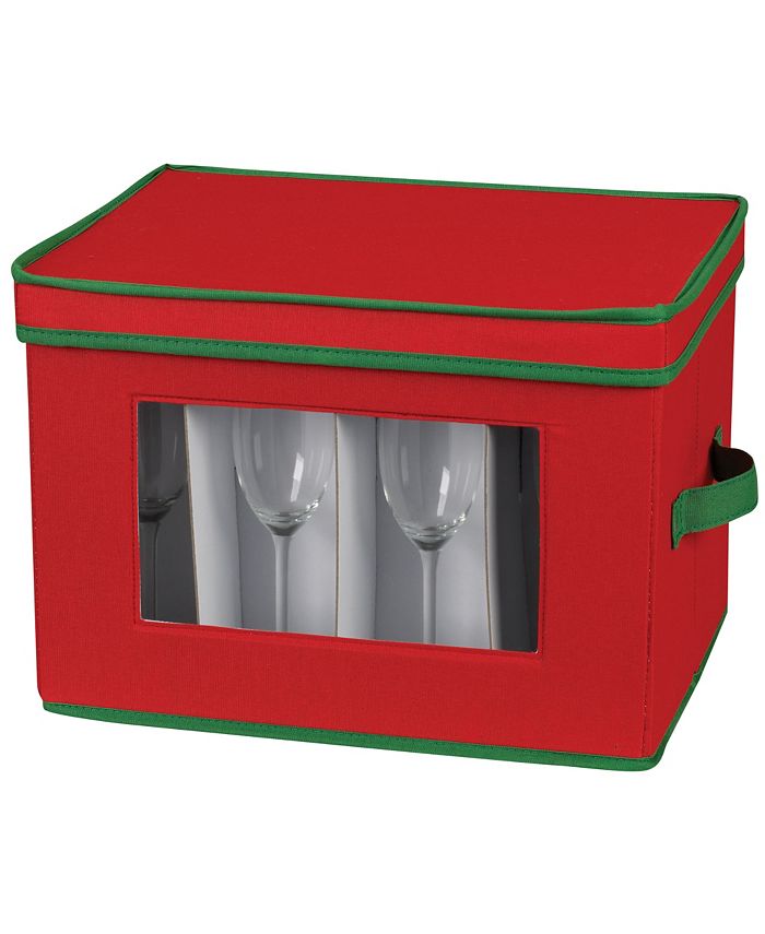 Household Essentials Holiday Stemware Flute Storage Box Macy's