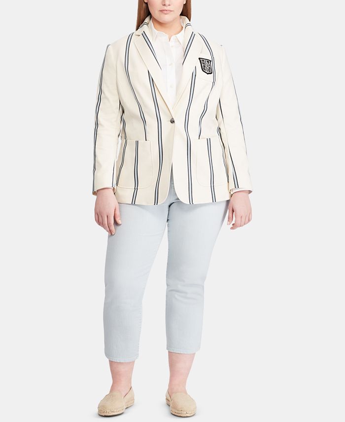 Lauren Ralph Lauren Plus Size Striped Blazer Macy's