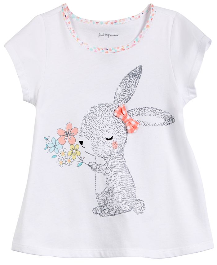 First Impressions Baby Girls Bunny-Print T-Shirt, Created for Macy's ...