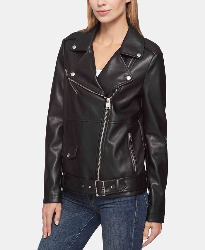 Levi's Women's Belted Faux-Leather Moto Jacket & Reviews - Women - Macy's