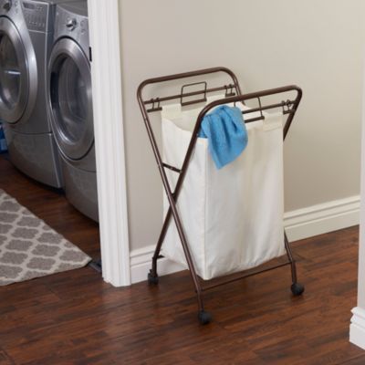 Household Essentials Antique Bronze Rolling Laundry Hamper - Macy's