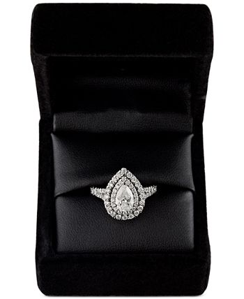 Macy's - Diamond Pear Double Halo Engagement Ring (2 ct. t.w.) in 14k White Gold