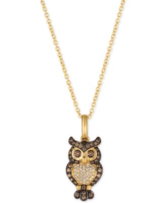 CA CHARMAMERICA 10K Gold Owl Pendant - Solid Gold Owl Charm, No Gemstone, 7/8 Inch, Gift Ready