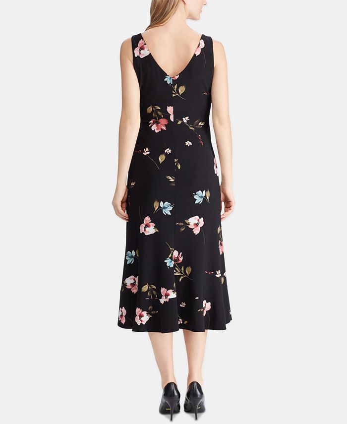 Lauren Ralph Lauren Floral-Print Surplice Dress - Macy's