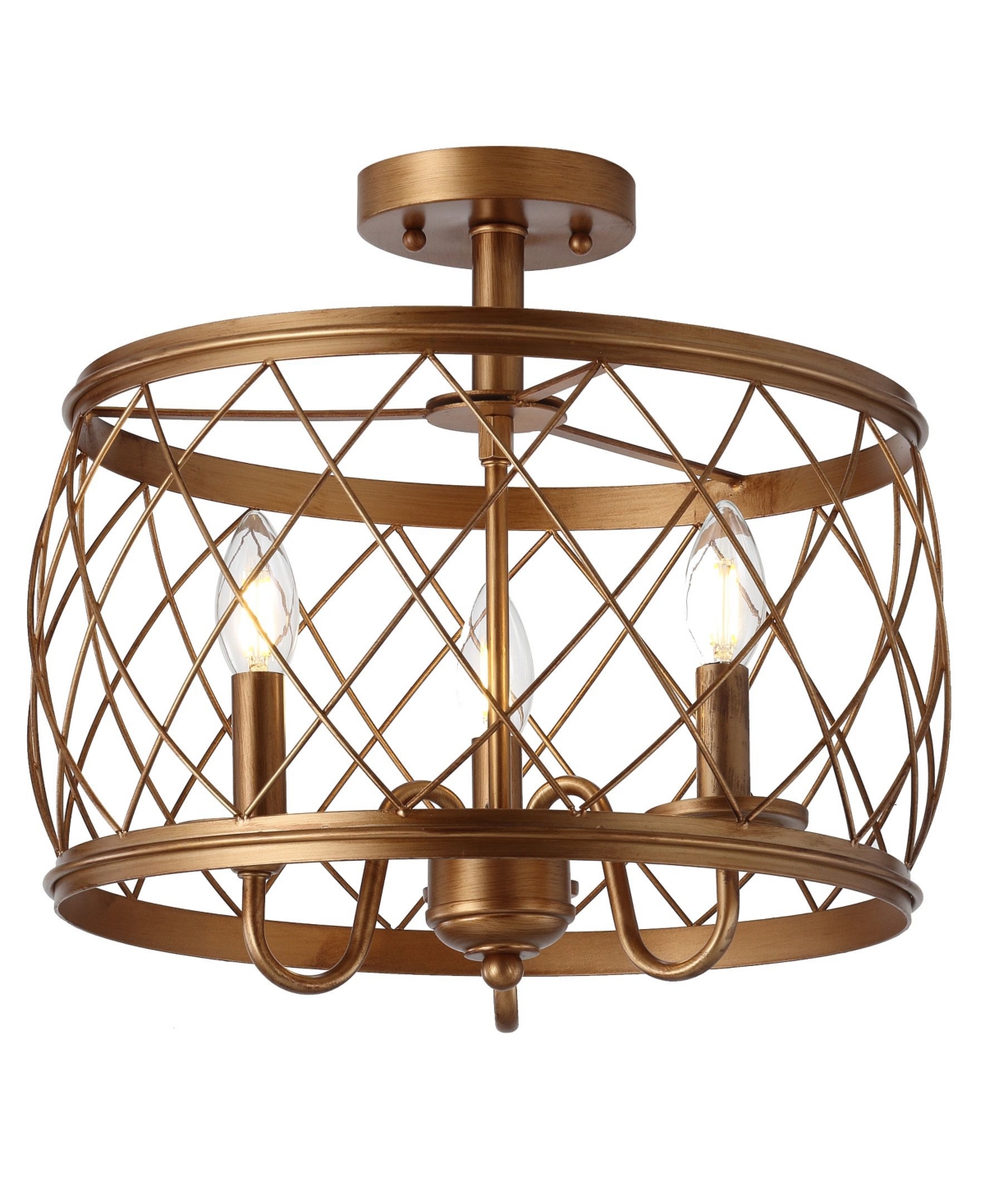 Jonathan Y Eleanor 3-Light Metal Led Semi Flush Mount Ceiling Light