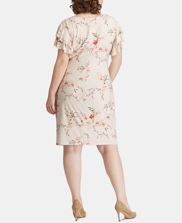 Lauren Ralph Lauren Plus Size Floral-Print Ruched Dress & Reviews - Dresses - Women - Macy&#39;s