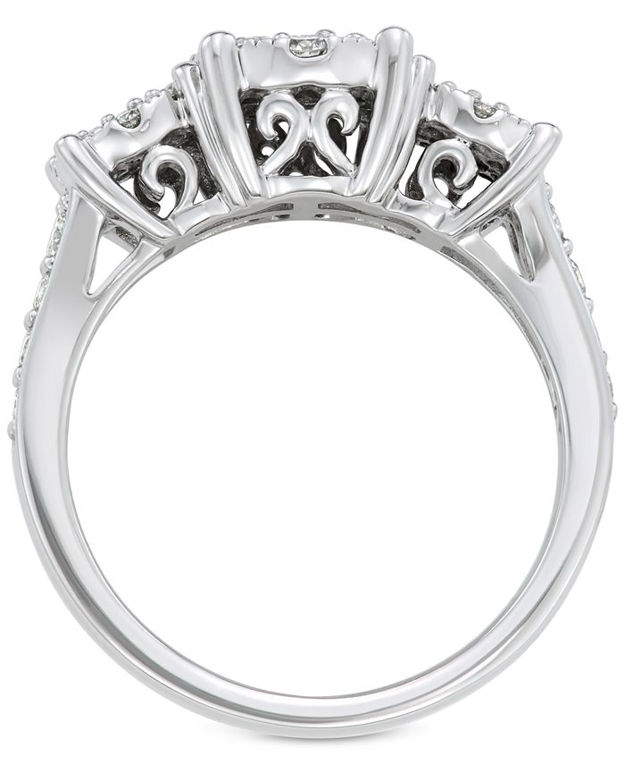 Macy's Diamond Cluster Statement Ring (3/4 ct. t.w.) in 14k White Gold