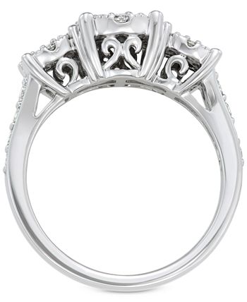 Macy's - Diamond Cluster Statement Ring (3/4 ct. t.w.) in 14k White Gold