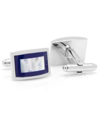Mother of Pearl and Lapis Key Cuff Links 