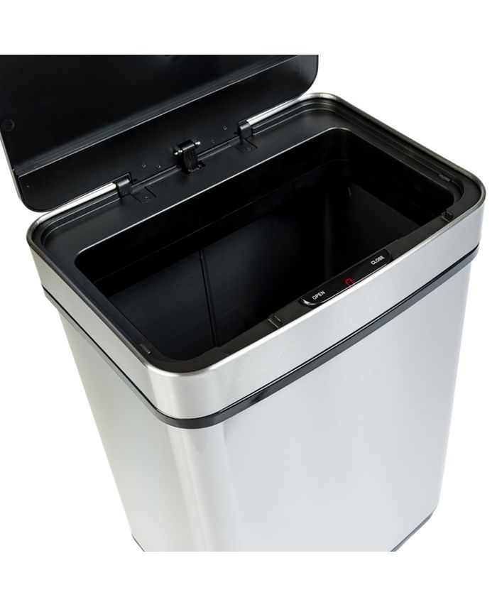 Honey Can Do 50L Stainless Steel Trash Can with Motion Sensor and Soft