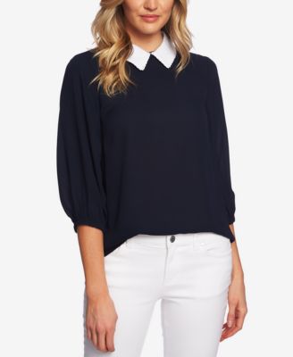 CeCe - Eyelet Collar Top