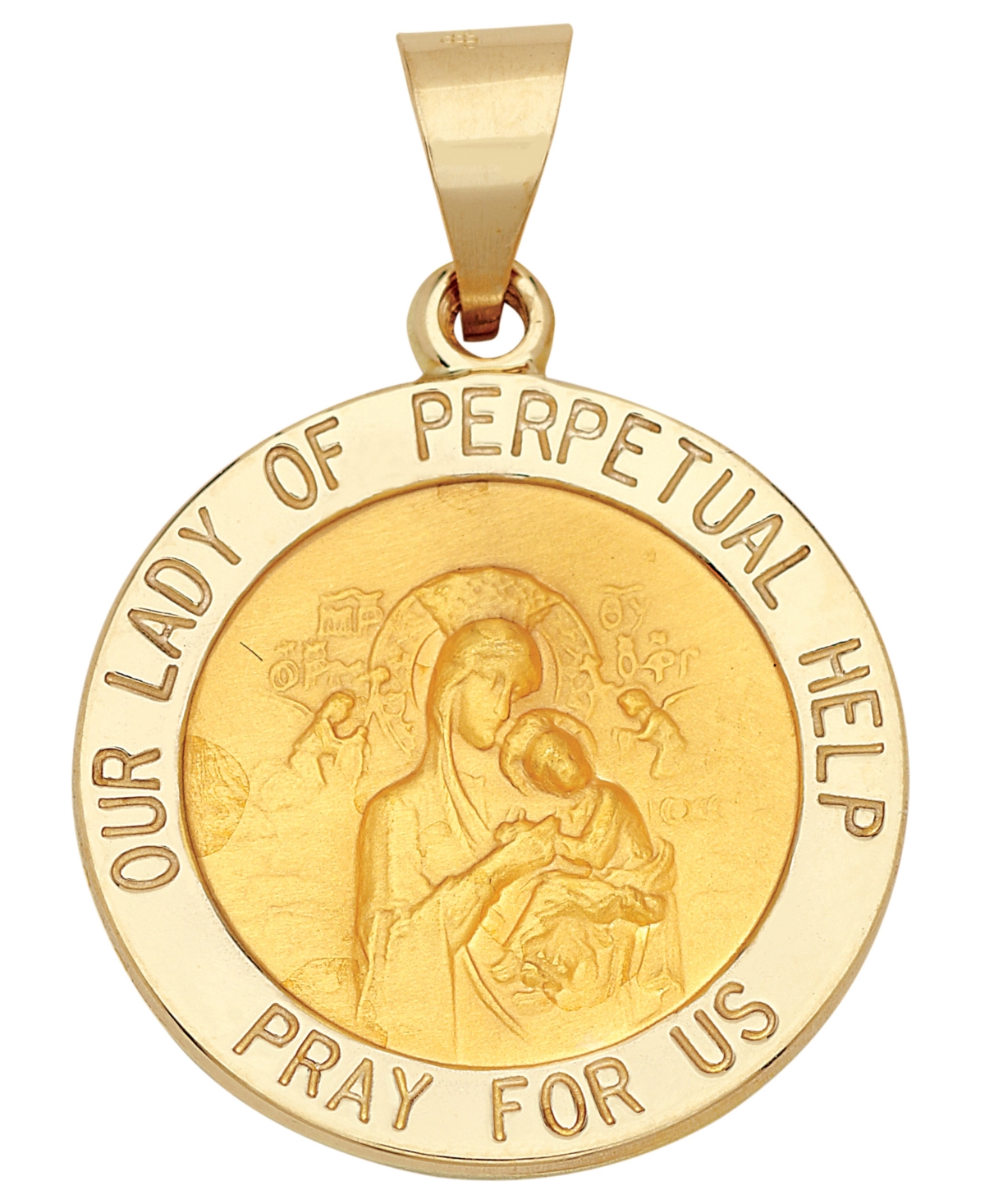 Macy's Our Lady Of Perpetual Help Medal Pendant In 14k Yellow Gold