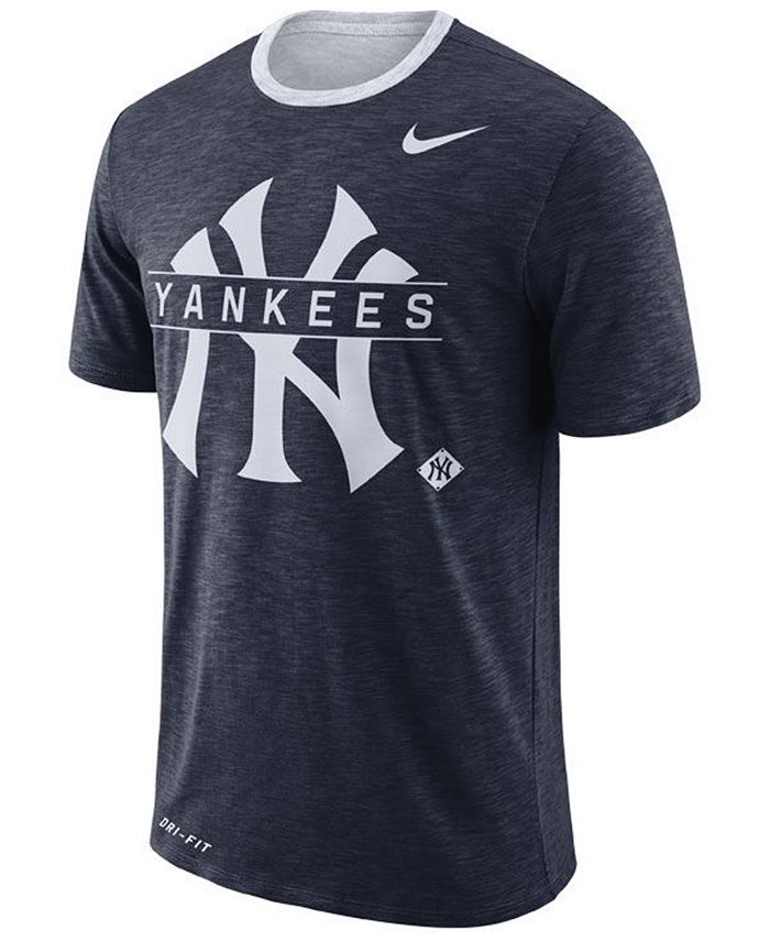 Nike Men's New York Yankees Dry Slub Stripe Logo T-Shirt - Macy's