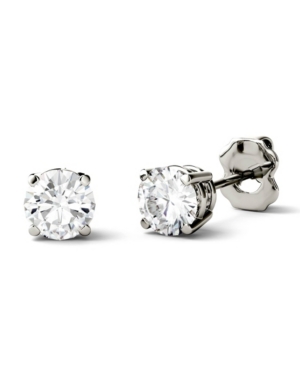 Shop Charles & Colvard Moissanite Stud Earrings (1/2 Ct. T.w. Diamond Equivalent) In 14k White Or Yellow Gold In White Gold