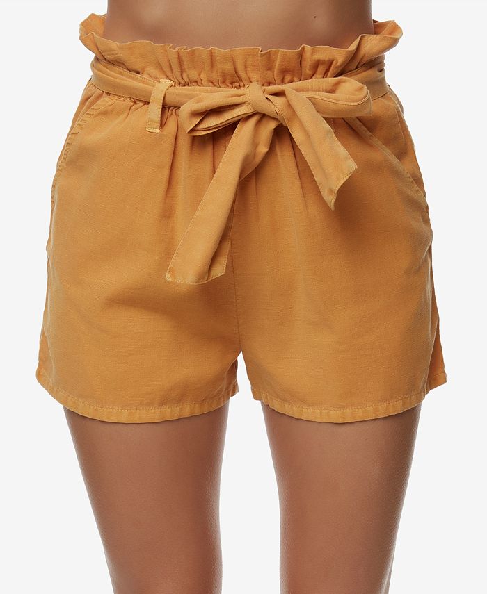 O Neill Juniors Belted Paperbag Shorts Macy s