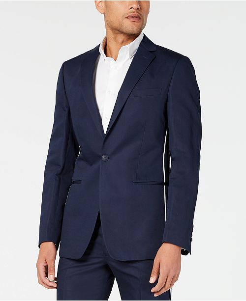 Calvin Klein Men S Skinny Fit Contrast Piped Suit Jacket Reviews