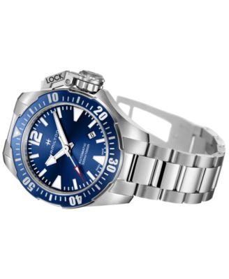 Men's Swiss Automatic Khaki Frogman Stainless Steel Bracelet Watch 42mm H77705145