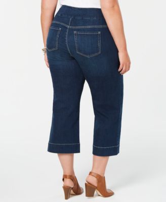Style & Co Plus Size Wide-Leg Capri Jeans, Created for Macy's