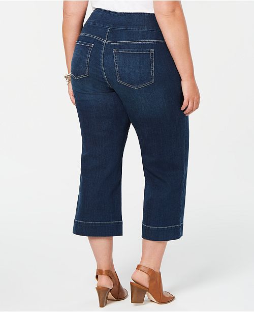 Style & Co Plus Size Wide-Leg Capri Jeans, Created for Macy's & Reviews ...