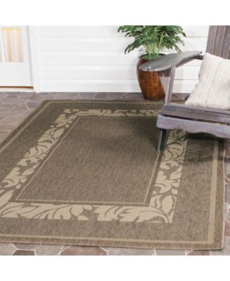 Courtyard CY1704 Brown and Natural 5'3" x 7'7" Sisal Weave Outdoor Area Rug
