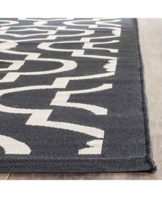 Courtyard CY6926 Black and Beige 8' x 11' Sisal Weave Outdoor Area Rug