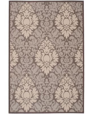 Courtyard CY2714 Chocolate and Natural 5'3" x 7'7" Outdoor Area Rug