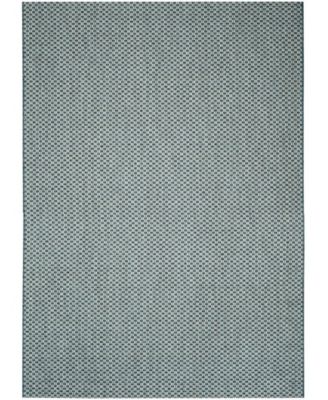 Courtyard CY8653 Turquoise and Light Gray 5'3" x 7'7" Sisal Weave Outdoor Area Rug