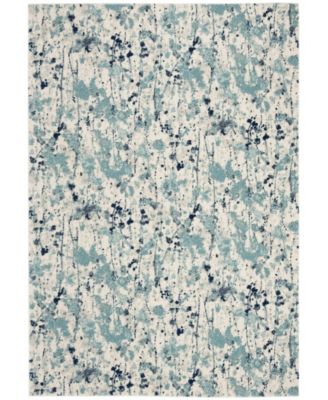 Evoke EVK284 Ivory and Blue 5'1" x 7'6" Area Rug