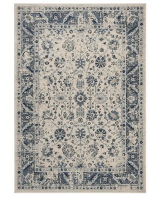 Charleston CHL413 Ivory and Blue 5'3" x 7'6" Area Rug