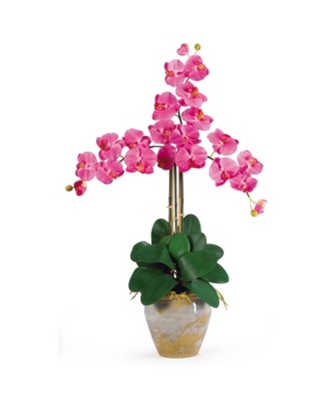 NEARLY NATURAL TRIPLE PHALAENOPSIS SILK ORCHID FLOWER ARRANGEMENT 