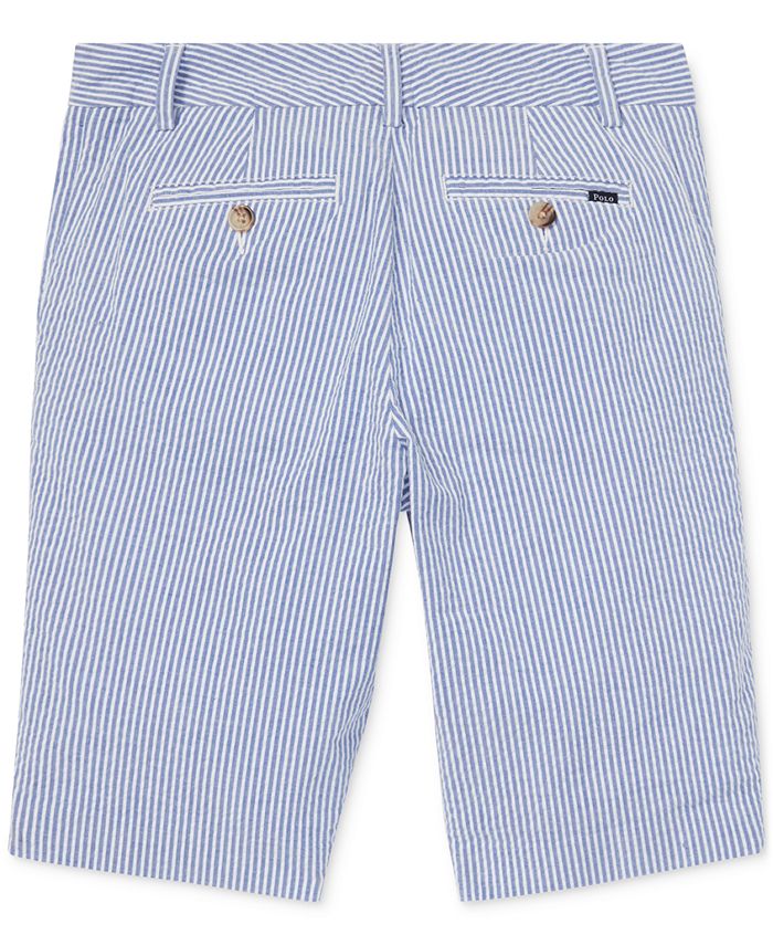 Polo Ralph Lauren Big Boys Slim Stretch Seersucker Shorts - Macy's