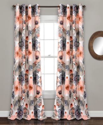 Leah Floral 52" x 108" Curtain Set