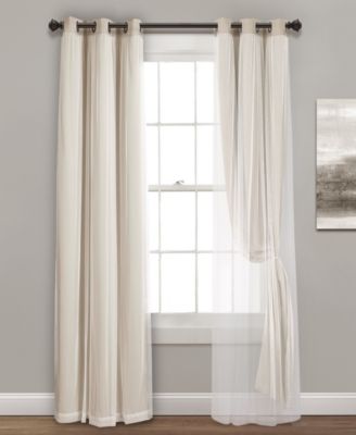 Lush Decor Grommet Sheer Panels With Insulated Blackout Lining