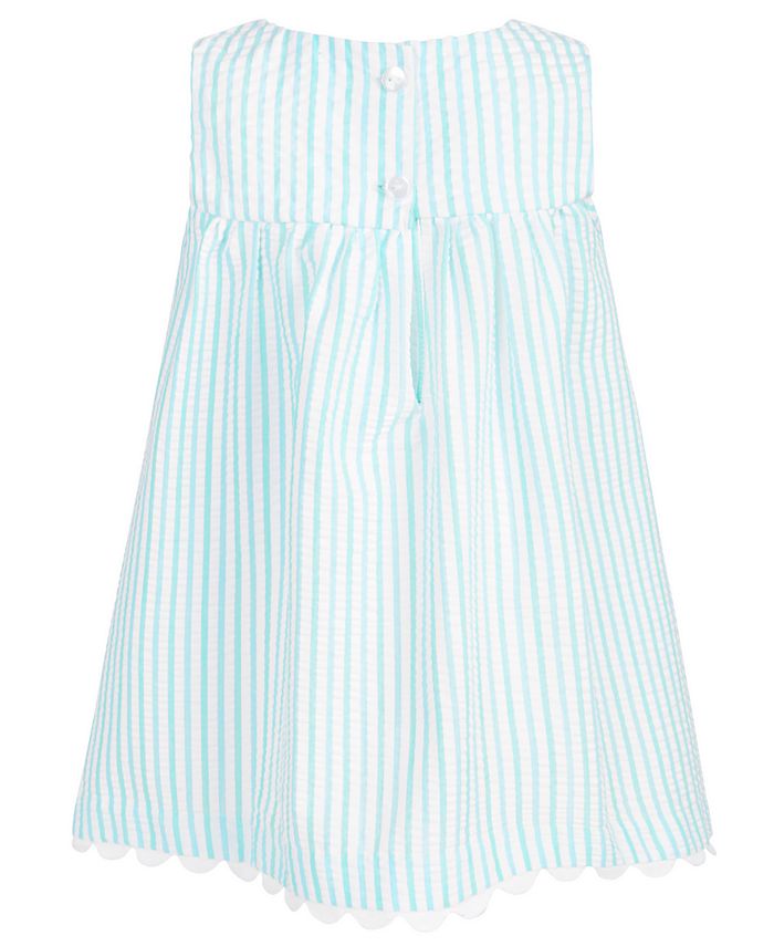 Bonnie Baby Baby Girls Striped Seersucker Dress - Macy's