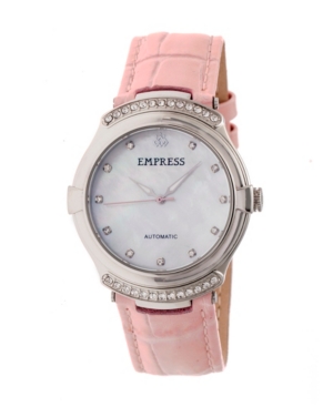 image of Empress Francesca Automatic Light Pink Leather Watch 35mm