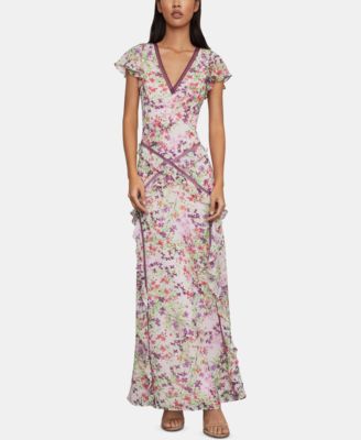 BCBGMAXAZRIA - Floral-Print Ruffled Gown