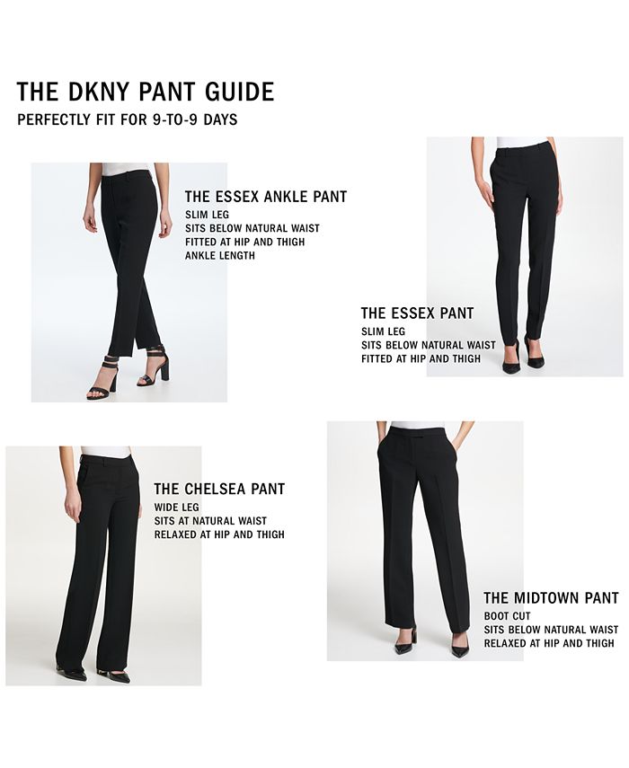 DKNY Women's Houndstooth Fixed-Waist Skinny Pants Blue Size 14