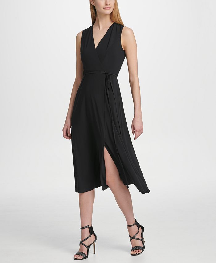 DKNY Faux Wrap Midi Dress, Created for Macy's - Macy's