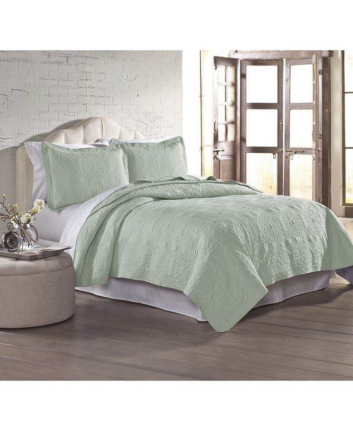 Modern Threads 3 Piece Solid Embroidered Quilt Sets Full Queen Macy's