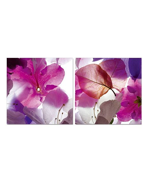 Chic Home Decor Orchid 2 Piece Wrapped Canvas Wall Art Floral Design 27 X 55 Reviews All Wall Decor Home Decor Macy S