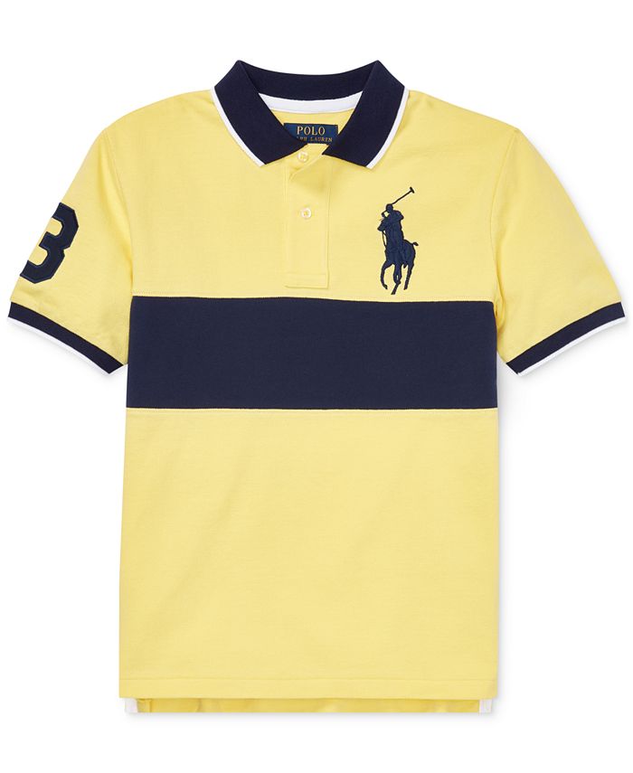 Polo Ralph Lauren Big Boys Big Pony Cotton Mesh Polo Shirt - Macy's