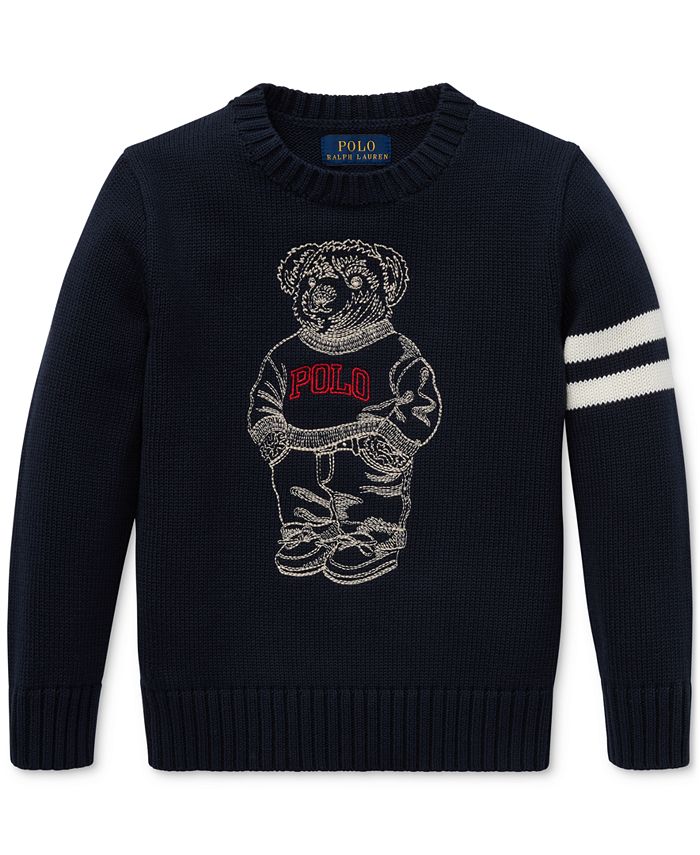 Polo Ralph Lauren Toddler Boys Embroidered Polo Bear Cotton Sweater ...