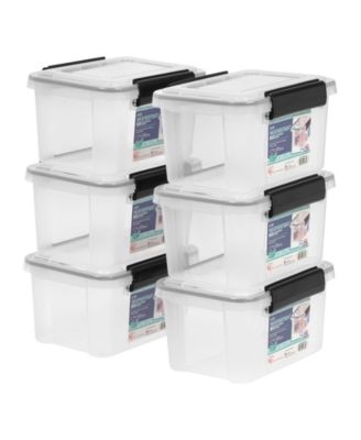 USA 6 Qt. Plastic Storage Bins with Sealed Lids, Clear Gasket Box, Airtight Containers 6Pk