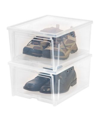 IRIS USA Iris Easy Access Men's Shoe Box, 2 Pack