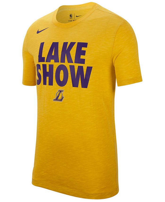 Nike Men's Los Angeles Lakers Team Essential Local Slogan Slub T-Shirt ...