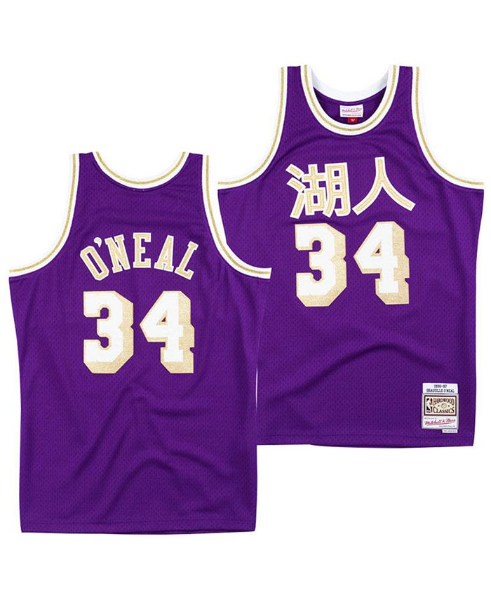 Los Angeles Lakers Jersey Large Purple Mens NBA Big Face Mitchell & Ness New