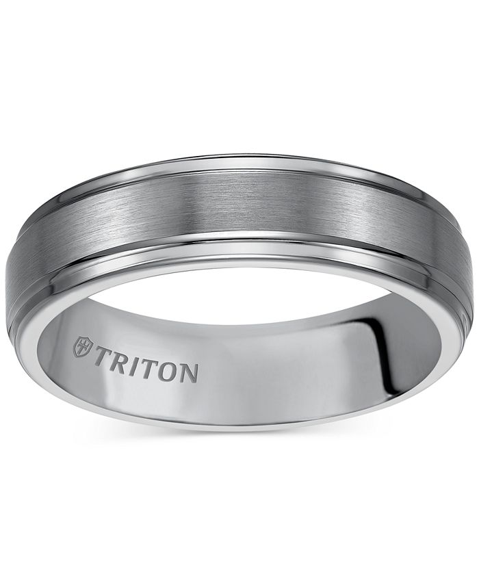 Triton Men's Tungsten Carbide Ring, 6mm Comfort Fit Wedding Band