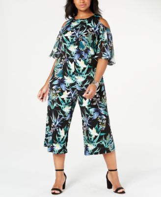 macys cold shoulder jumpsuit